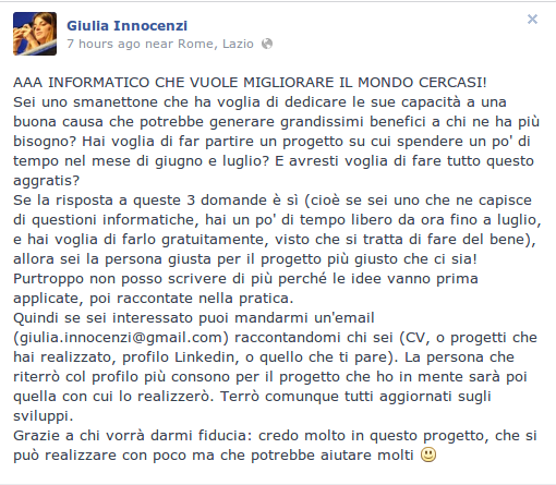 Post Giulia Innocenzi
